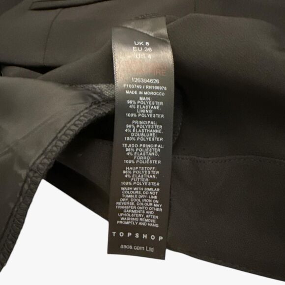 Topshop Women's Workwear Trousers With Tie Detail in Black Size 4 Preppy Glam - Picture 4 of 7